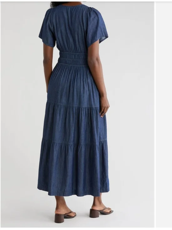 NWT Tommy Hilfiger Chambray Maxi Dress - Picture 2 of 5